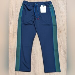 $825 Mens Moncler Classic Drawstring Jogger Pants Navy/Green 2XL